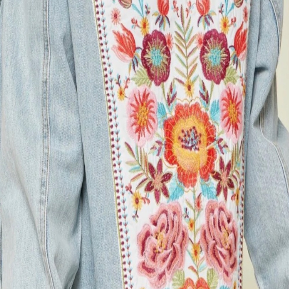 Embroidered Denim Jacket - Picture 2 of 2